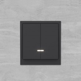 Переключатель 2-кл. KANT с подсветкой черн. уголь DKC 7012144