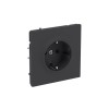Розетка силовая KANT 2P+E без шторки черн. уголь DKC 7012033