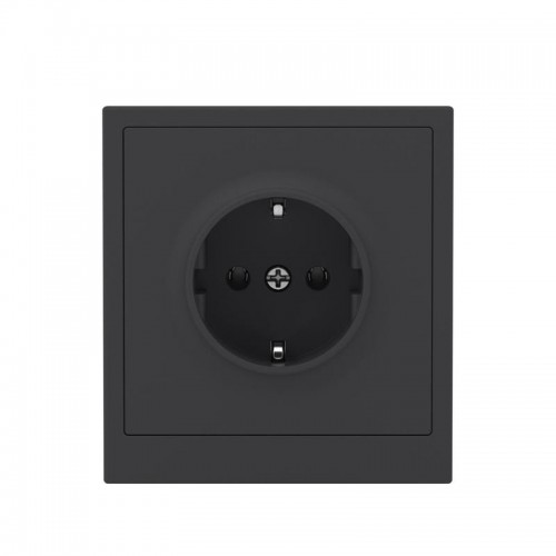 Розетка силовая KANT 2P+E без шторки черн. уголь DKC 7012033