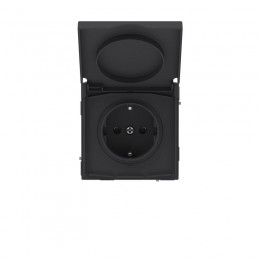 Розетка силовая KANT IP44 2P+E защ. шторки с крышкой черн. уголь DKC 7012013