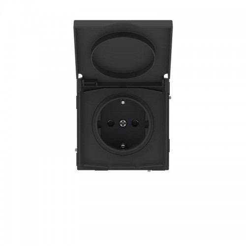 Розетка силовая KANT IP44 2P+E защ. шторки с крышкой черн. уголь DKC 7012013