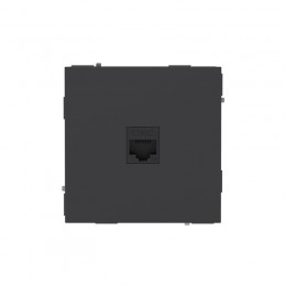 Розетка компьютерная 1-м KANT RJ45 кат.5E без шторки черн. уголь DKC 7012663