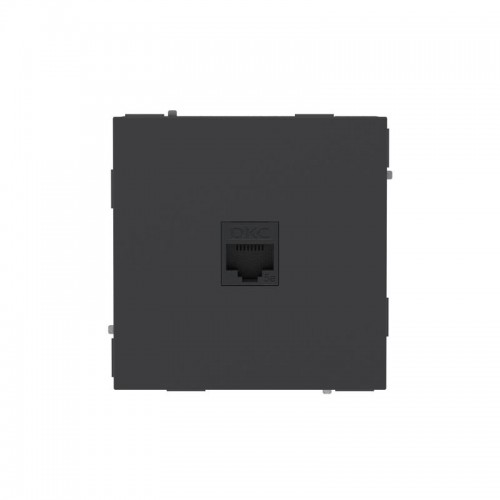 Розетка компьютерная 1-м KANT RJ45 кат.5E без шторки черн. уголь DKC 7012663