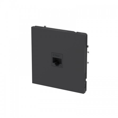 Розетка компьютерная 1-м KANT RJ45 кат.5E без шторки черн. уголь DKC 7012663