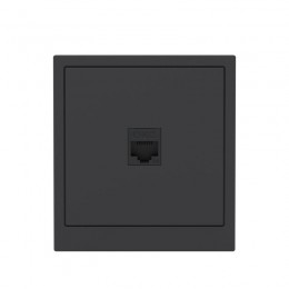 Розетка компьютерная 1-м KANT RJ45 кат.5E без шторки черн. уголь DKC 7012663