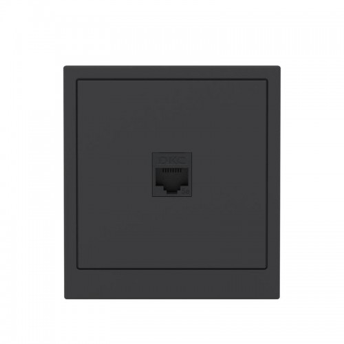 Розетка компьютерная 1-м KANT RJ45 кат.5E без шторки черн. уголь DKC 7012663