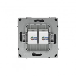 Розетка компьютерная 2-м KANT RJ45 кат.5E без шторки черн. уголь DKC 7012664