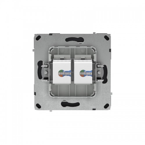 Розетка компьютерная 2-м KANT RJ45 кат.5E без шторки черн. уголь DKC 7012664