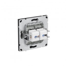 Розетка компьютерная 2-м KANT RJ45 кат.5E без шторки черн. уголь DKC 7012664