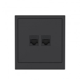 Розетка компьютерная 2-м KANT RJ45 кат.5E без шторки черн. уголь DKC 7012664