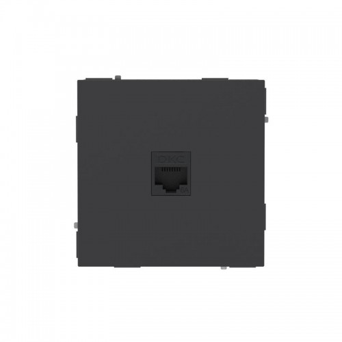Розетка компьютерная 1-м KANT RJ45 кат.6A без шторки черн. уголь DKC 7012673