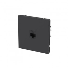 Розетка компьютерная 1-м KANT RJ45 кат.6A без шторки черн. уголь DKC 7012673