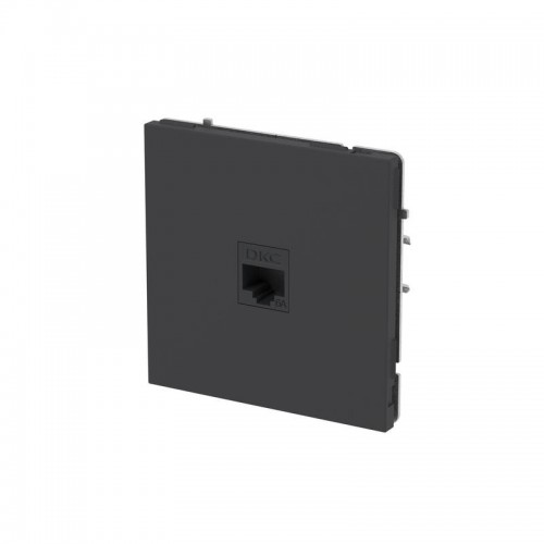 Розетка компьютерная 1-м KANT RJ45 кат.6A без шторки черн. уголь DKC 7012673
