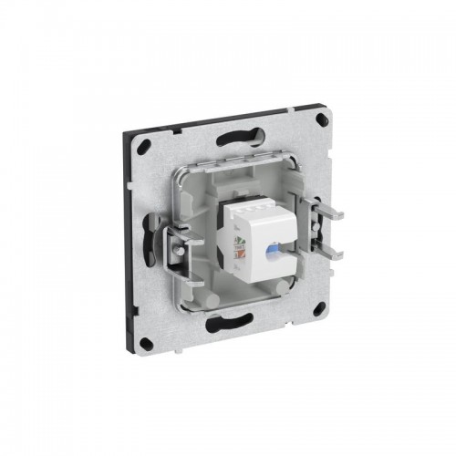 Розетка компьютерная 1-м KANT RJ45 кат.6A без шторки черн. уголь DKC 7012673