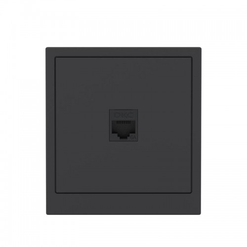 Розетка компьютерная 1-м KANT RJ45 кат.6A без шторки черн. уголь DKC 7012673