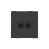 Розетка компьютерная 2-м KANT RJ45 кат.6A без шторки черн. уголь DKC 7012674