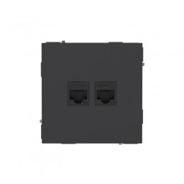 Розетка компьютерная 2-м KANT RJ45 кат.6A без шторки черн. уголь DKC 7012674