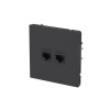 Розетка компьютерная 2-м KANT RJ45 кат.6A без шторки черн. уголь DKC 7012674