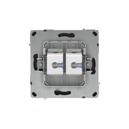 Розетка компьютерная 2-м KANT RJ45 кат.6A без шторки черн. уголь DKC 7012674