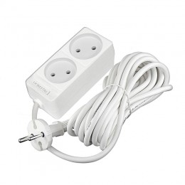 Удлинитель 2х7м без заземл. 10А IP20 2.2кВт ПВС 2х1 бел. DOMTOK 2348