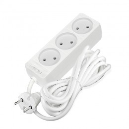 Удлинитель 3х3м без заземл. 10А IP20 2.2кВт ПВС 2х1 бел. DOMTOK 2351