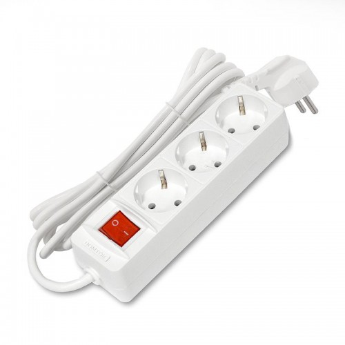 Удлинитель 3х3м с заземл. 16А IP20 3.5кВт ПВС 3х1 с выкл. бел. DOMTOK 2381