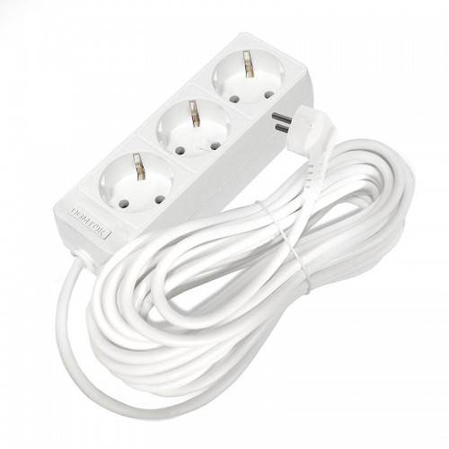 Удлинитель 3х10м с заземл. 16А IP20 3.5кВт ПВС 3х1 бел. DOMTOK 2390