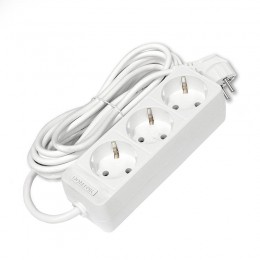 Удлинитель 3х5м с заземл. 16А IP20 3.5кВт ПВС 3х1 бел. DOMTOK 2392