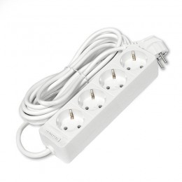 Удлинитель 4х5м с заземл. 16А IP20 3.5кВт ПВС 3х1 бел. DOMTOK 2397