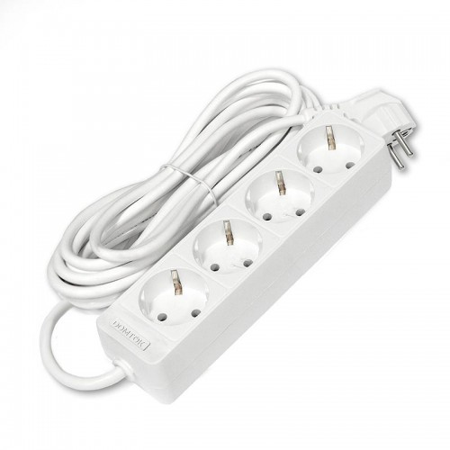 Удлинитель 4х5м с заземл. 16А IP20 3.5кВт ПВС 3х1 бел. DOMTOK 2397