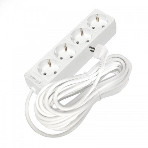 Удлинитель 4х10м с заземл. 16А IP20 3.5кВт ПВС 3х1 бел. DOMTOK 2395