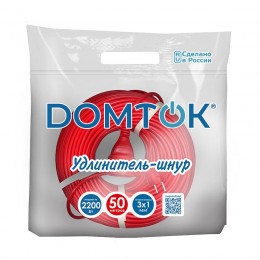 Удлинитель-шнур 1х50м с заземл. 10А IP20 2.2кВт ПВС 3х1 DOMTOK 2495
