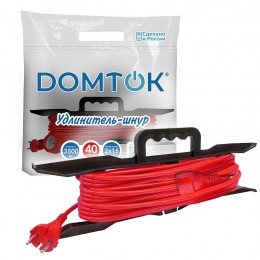 Удлинитель-шнур на рамке 1х40м без заземл. 16А IP20 3.5кВт ПВС 2х1.5 DOMTOK 2502
