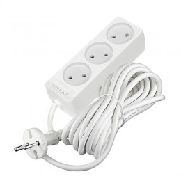 Удлинитель 3х5м без заземл. 10А IP20 2.2кВт ПВС 2х0.75 бел. DOMTOK 2372