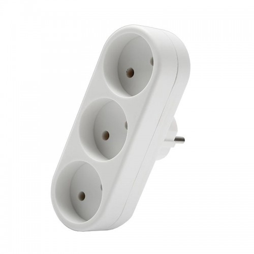 Разветвитель 3-м плоский без заземл. 10А 2200Вт 250В бел. DОМТОК 2655