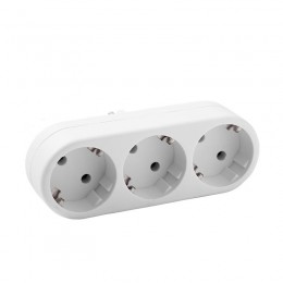 Разветвитель 3-м плоский с заземл. 16А 3500Вт 250В бел. DОМТОК 2656