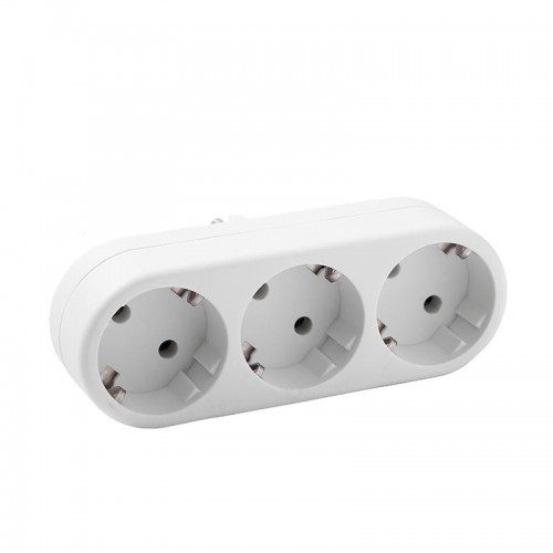 Разветвитель 3-м плоский с заземл. 16А 3500Вт 250В бел. DОМТОК 2656