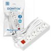 Удлинитель 4х3х16А IP20 3х1 с выкл. бел. DOMTOK 2499