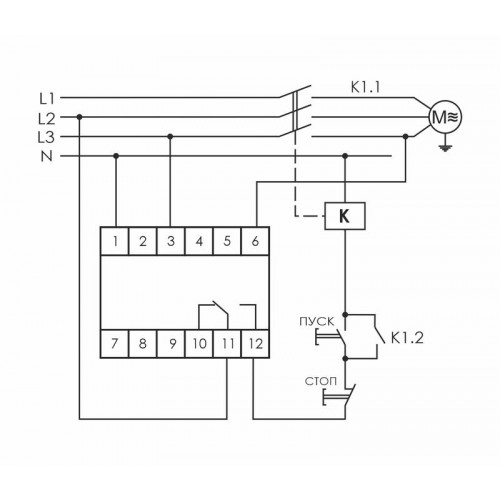 Реле контроля изоляции RKI (для контроля сопротивления изоляции в обмотках электродвигателей монтаж на DIN-рейке 35мм) F&F EА05.003.001