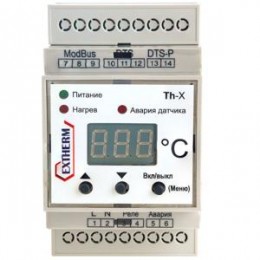 Термостат универсальный одноканальный для управления системами электрообогрева с передачей данных через интерфейс RS-485 по протоколу MOD_BUS/RTU EXTHERM Th-X