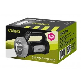 Фонарь-прожектор аккумуляторный AccuF7-L1W/L16-bk 1Вт 73лм + боков. панель 16х0.5Вт 120лм IP20 аккум. 0.9А.ч черн. ФАZА 5014794