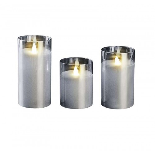 Свеча декоративная CL7-SET3-sr с пультом 2хAA для каждой свечи (не в компл.) серебр. (уп.3шт) ФАZА 5018792