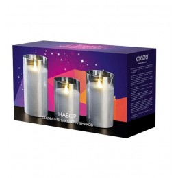 Свеча декоративная CL7-SET3-sr с пультом 2хAA для каждой свечи (не в компл.) серебр. (уп.3шт) ФАZА 5018792