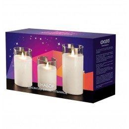 Свеча декоративная CL7-SET3-wh с пультом 2хAA для каждой свечи (не в компл.) бел. (уп.3шт) ФАZА 5018853