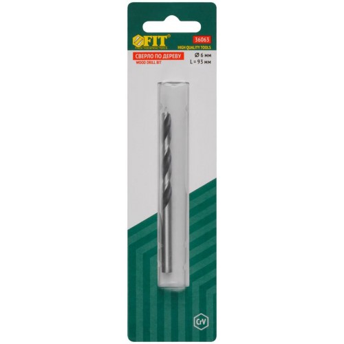Сверло по дереву CrV Профи 6мм FIT 36063