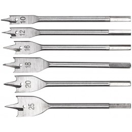 Набор сверл по дереву перовые 6шт (10-12-16-18-20-25мм) FIT 36160