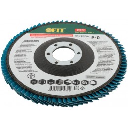 Круг лепестковый торцевой циркониевый плоский 125мм P 40 FIT 39972