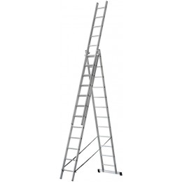 Лестница трехсекционная 3х12 H=343/594/841см 17.83кг усиленная алюм. FIT 65438
