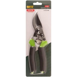 Секатор режущие кромки внахлест тефлон. покрытие лезвий пластик. ручки с мягкими накладками 215мм FIT 77086