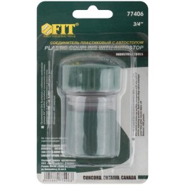 Соединитель пластиковый 3/4дюйм автостоп FIT 77406